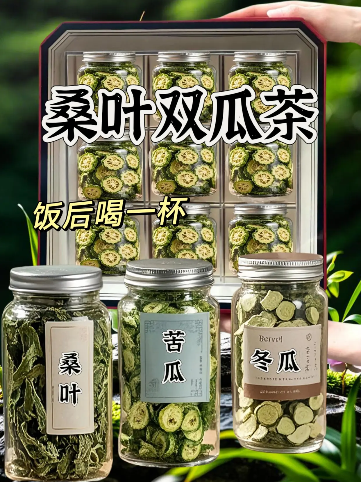 桑叶双瓜茶。姐妹们过年吃油腻了可以喝一杯桑叶双瓜茶