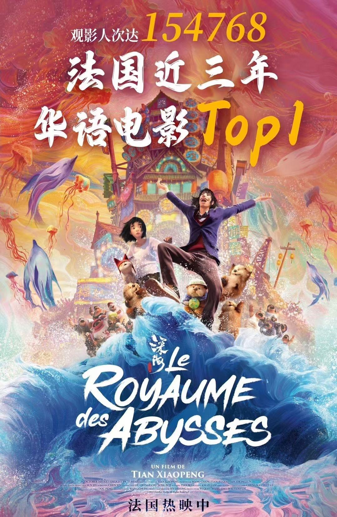 电影《深海》正在法国热映，票房是法国近三年华语电影TOP1！过分夸张的表情和肢体