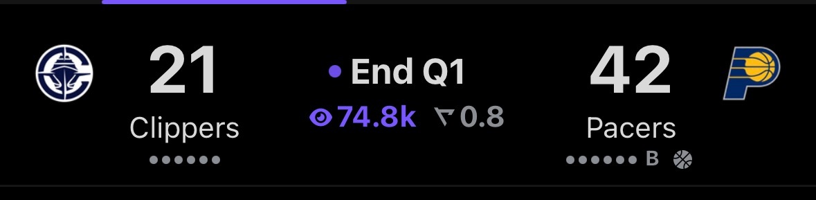 快船首节落后21分……… 