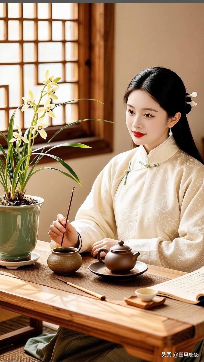 上联：墨韵悠悠可养性

下联：兰香袭袭可怡神

（网图侵删）