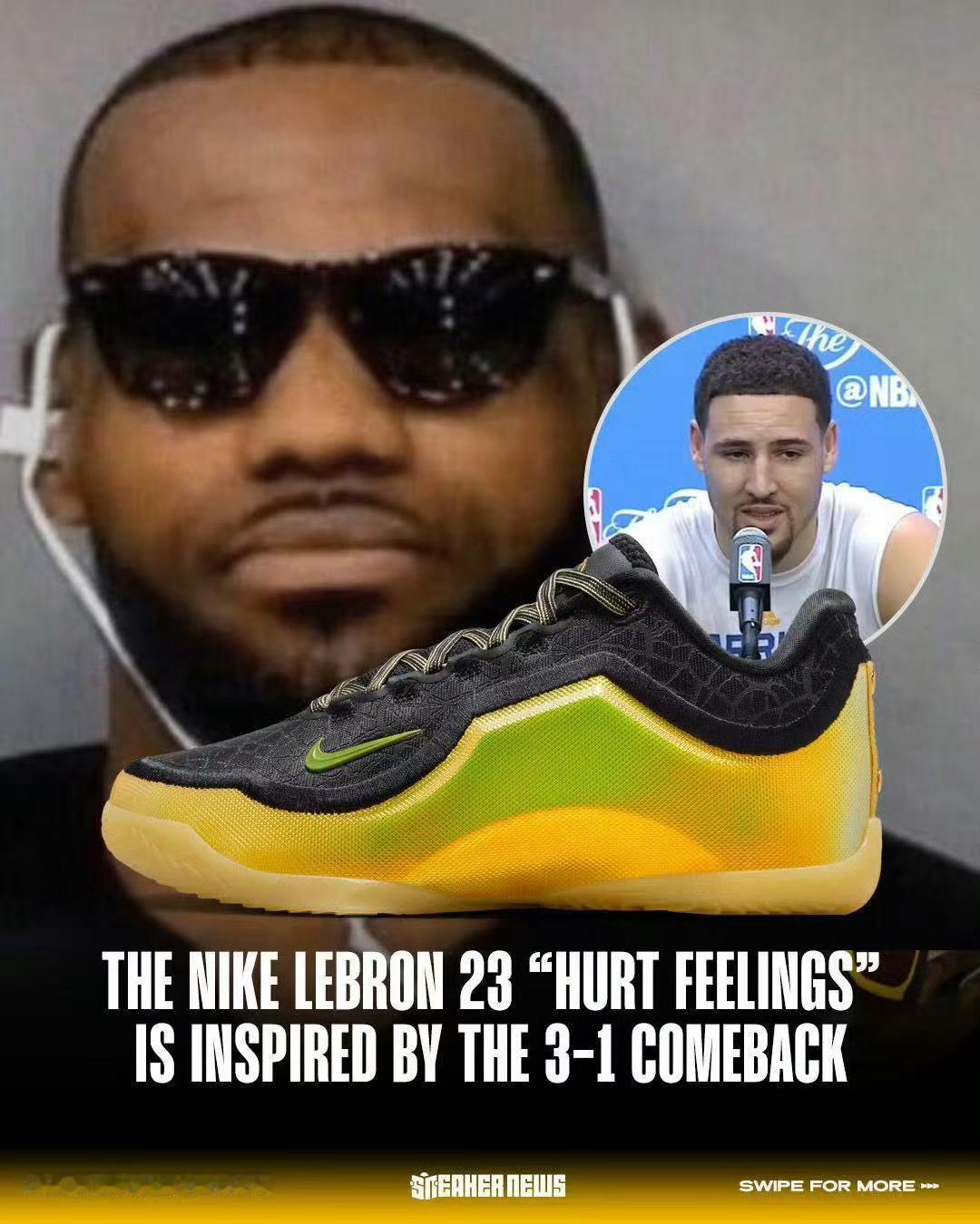 詹姆斯23代新配色“感情受伤”致敬2016年总决赛骑士1-3逆转！2016年总决