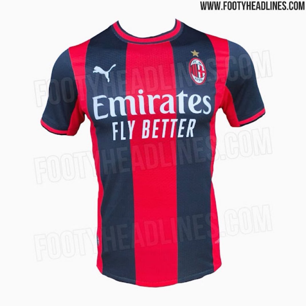 米兰26-27赛季主场球衣首版谍照曝光（具体以官方公布为准）…这怎么看着很博人啊
