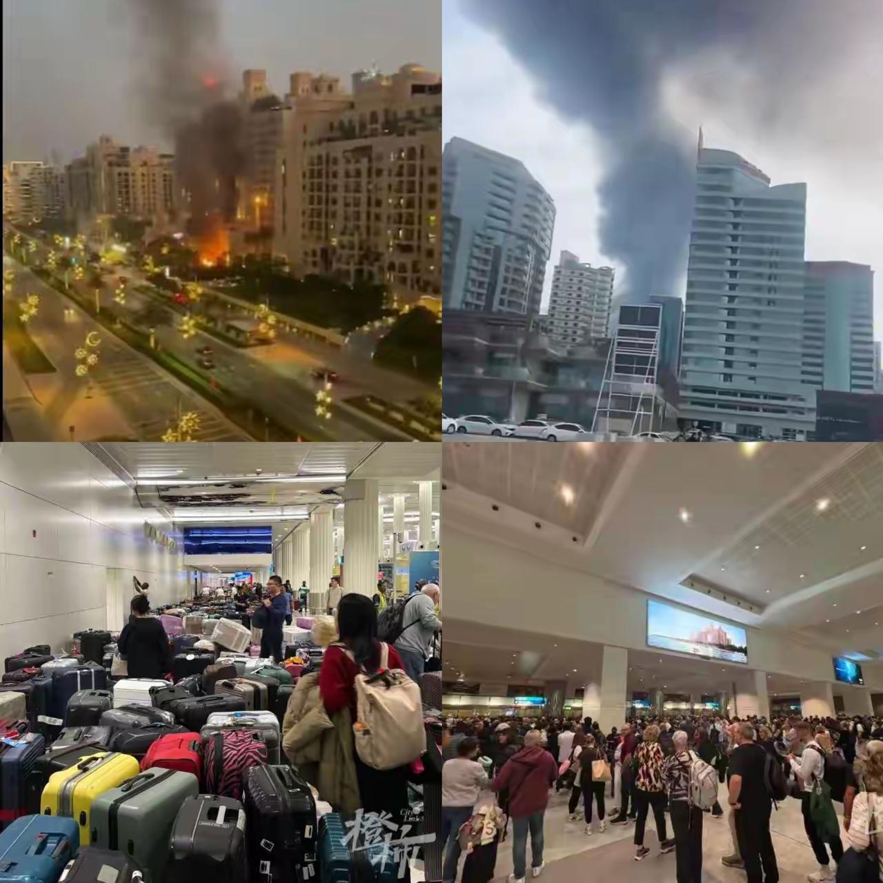 “妈妈我怕！”谁能想到，前一秒还在迪拜打卡美景、准备返程，下一秒就被导弹划过夜空
