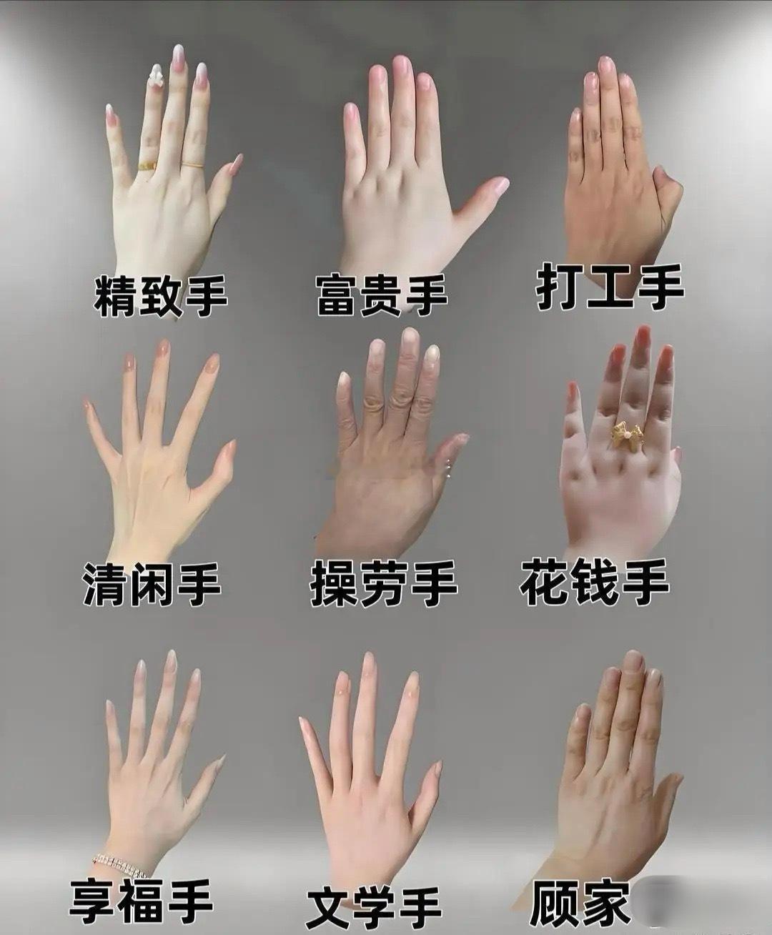 你是什么手型对比一下 