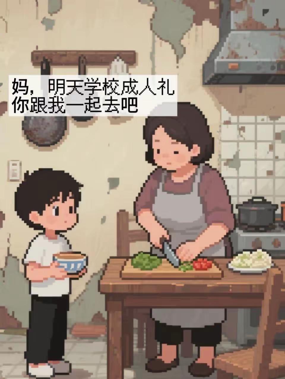 真正的男子汉！心理素质极为强大，根本不在意别人的眼光 ，孝字当先！
有子如此夫复