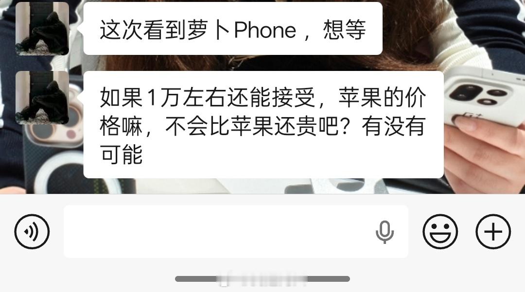 假如萝卜Phone定价1万左右，有网友说了，也就是苹果的价格，能接受。希望这种设