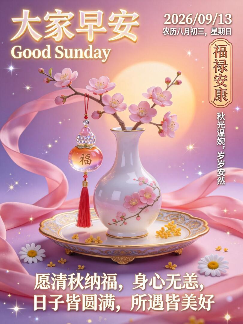 2026.9.13周日早安祝福图片壁纸拿图吱一声噢～ 