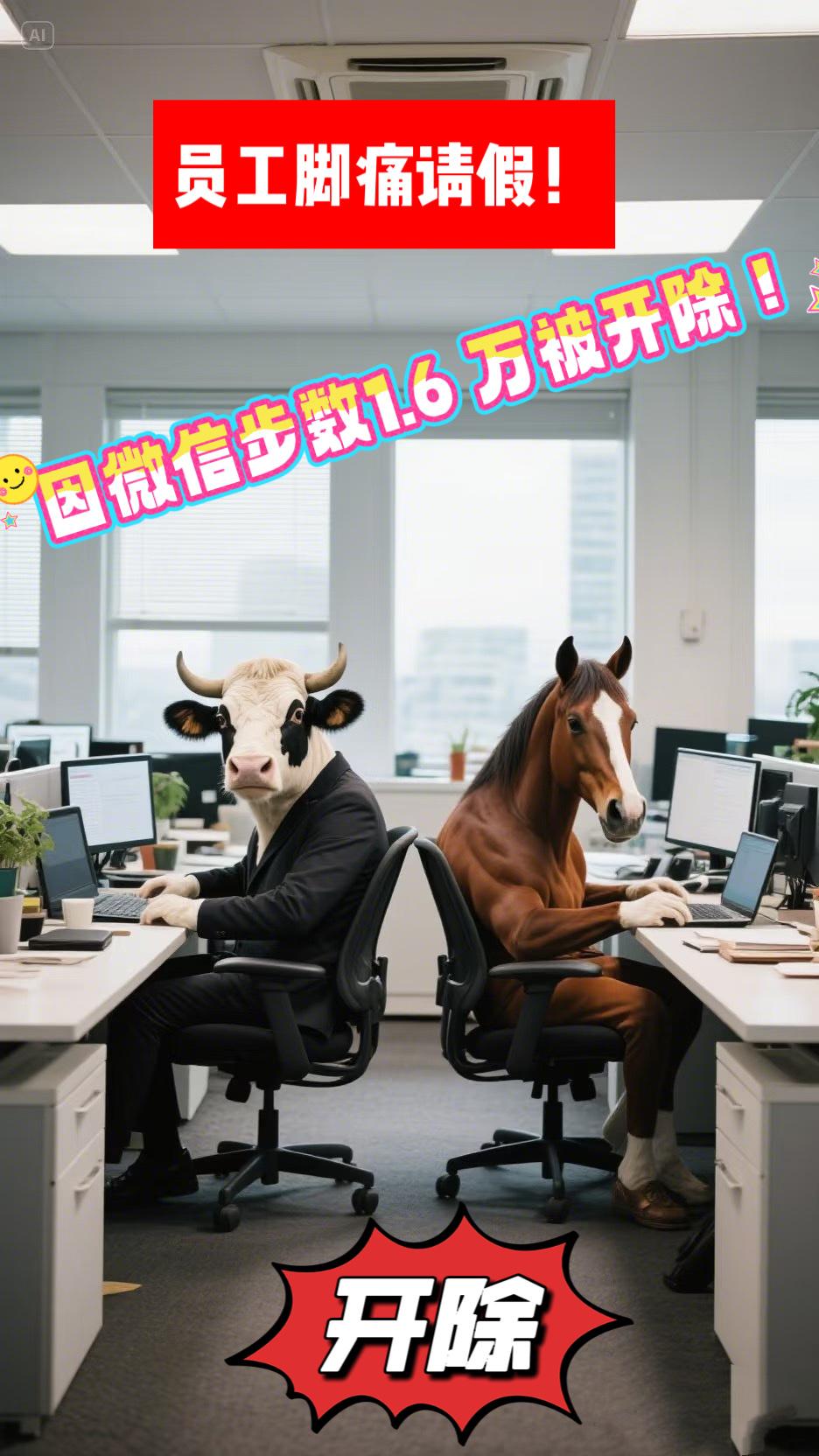 微信步数1万6，

直接把请假员工开了？

             这老板的操