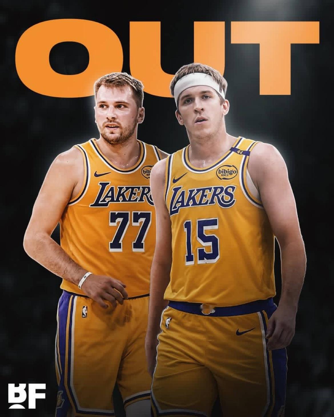 卢卡·东契奇（左小腿挫伤）与奥斯汀·里夫斯（右腹股沟酸痛）将缺席今晚对阵波特兰的