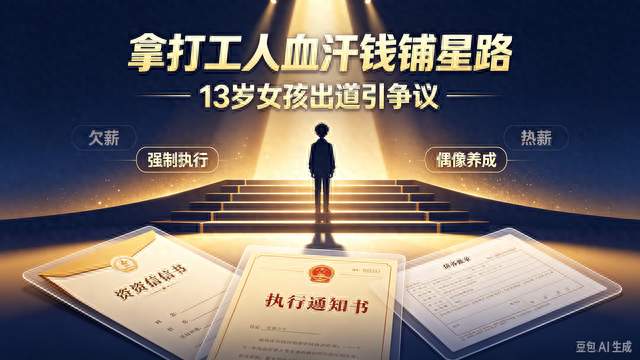 拿打工人血汗钱铺星路？13岁女孩出道，全网吵翻了