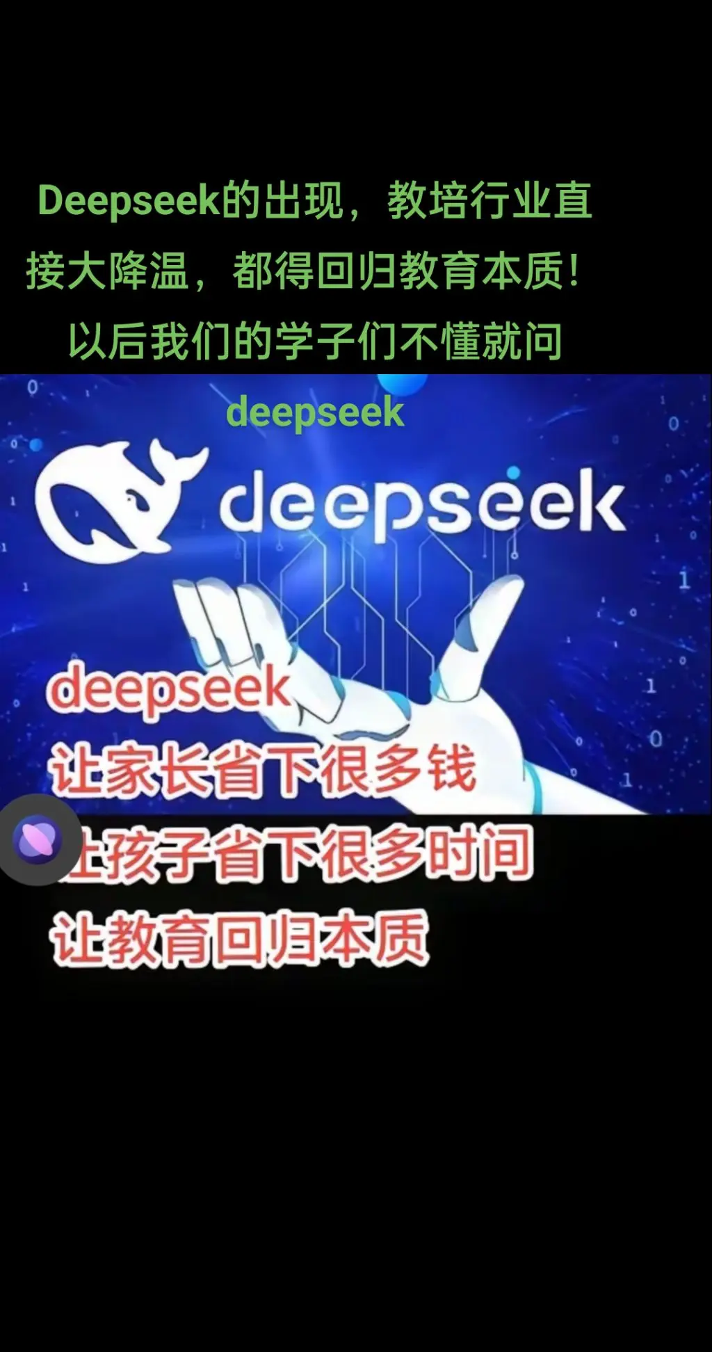 Deepseek的问世震惊全球！各行各业都将加速发展，让子弹继续飞一会吧