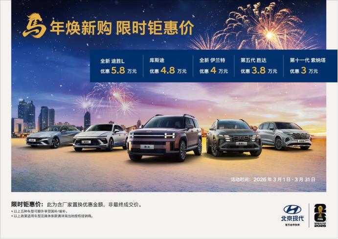 3 月 3 日消息，北京现代发布 2 月销量数据，当月终端销售 14274 辆，