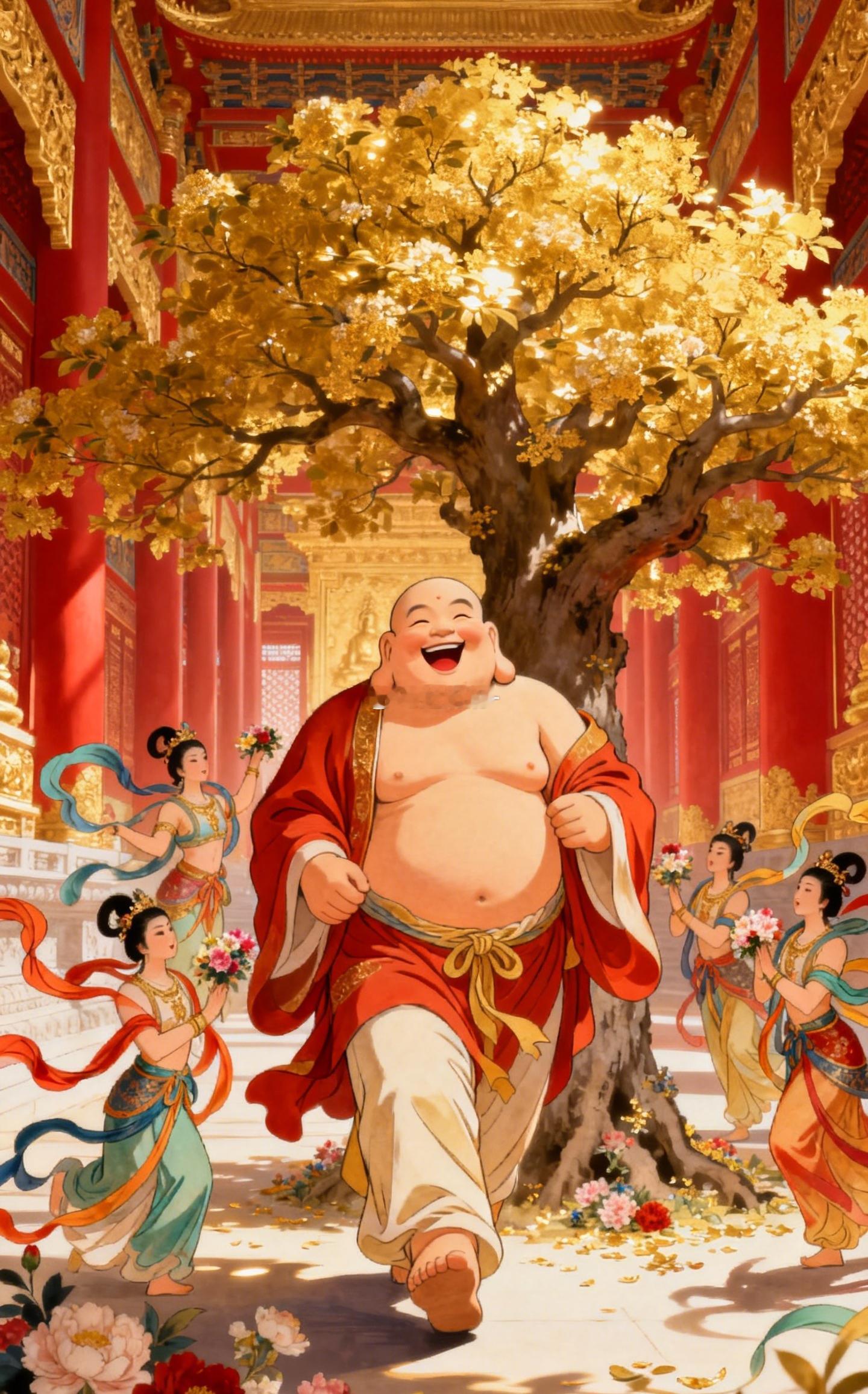 拜一拜弥勒菩萨，愿大家下半年工作能顺当点。麻烦事少一点，工资准时发，付出多少就能