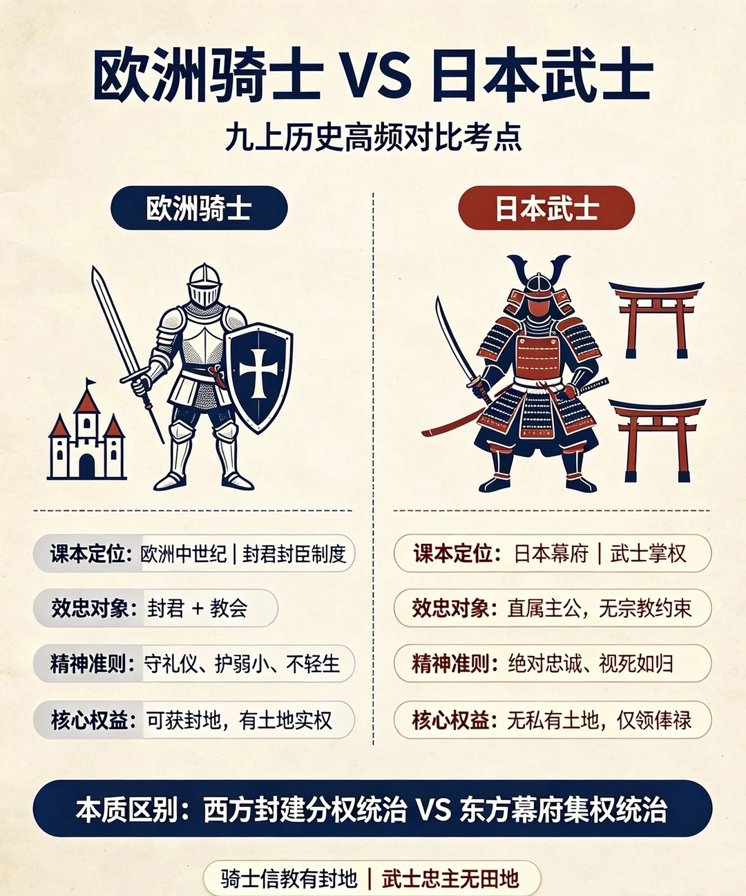 三清历史｜骑士武士对比吃透亚欧封建