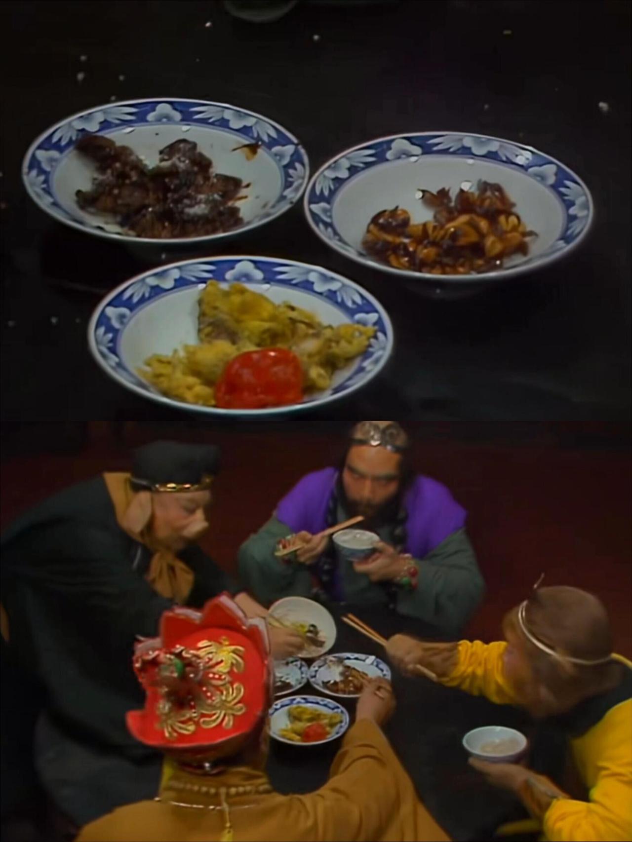 三菜吃出八大碗的排面！谁懂啊！！就3个菜，师徒四人硬是吃出了流水席氛围感