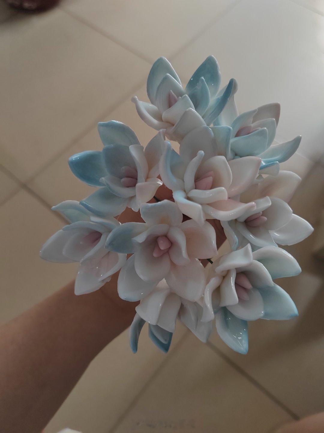 小萌送我的陶瓷花好看好看