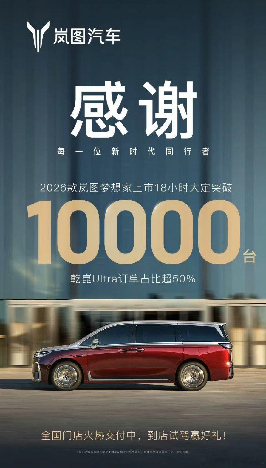 2026款岚图梦想家，订单量一万台。大家都对驾驶辅助感兴趣。 ​​​