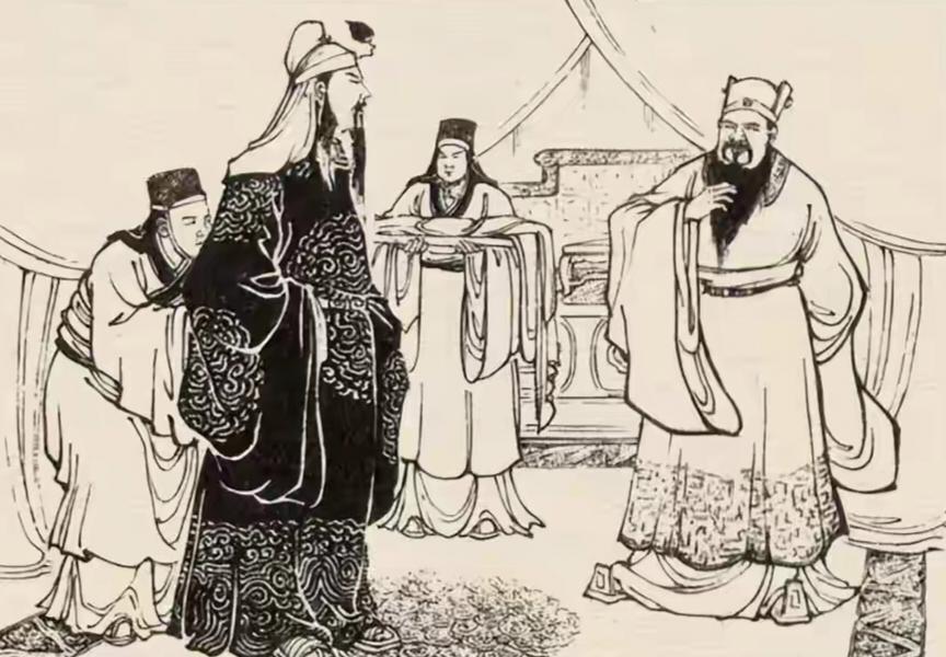 关公着新袍
关羽在曹营时，一日，曹操见关公绿战袍已破旧，便令人照关公的身材缝了一
