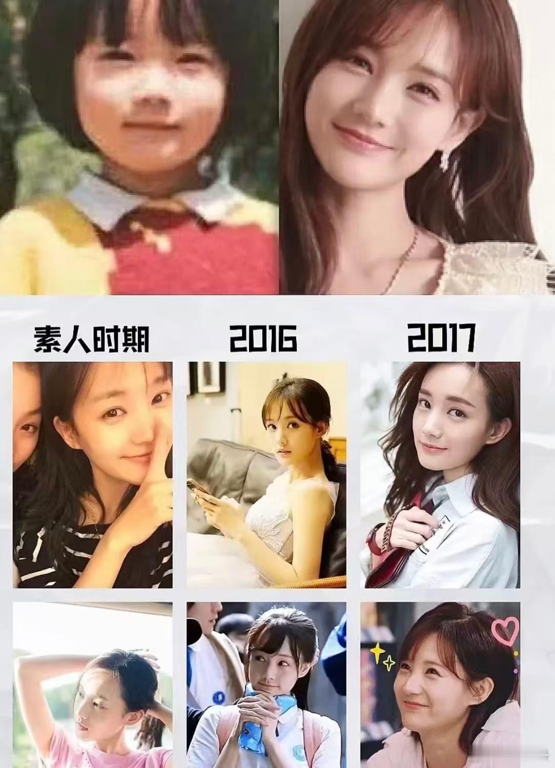 李一桐从小萌到大 她站在童年照旁边那个画面太美好了，从小萌到大这件事，李一桐是认