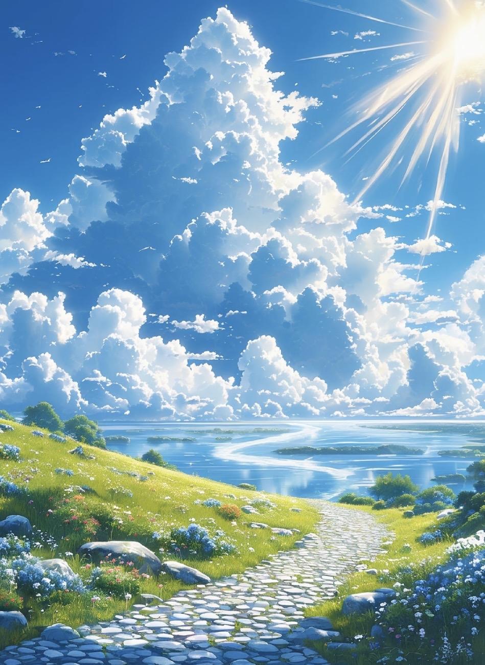 蓝天白云天上景，求下联

上联：蓝天白云天上景
下联：石生石灰石有痕