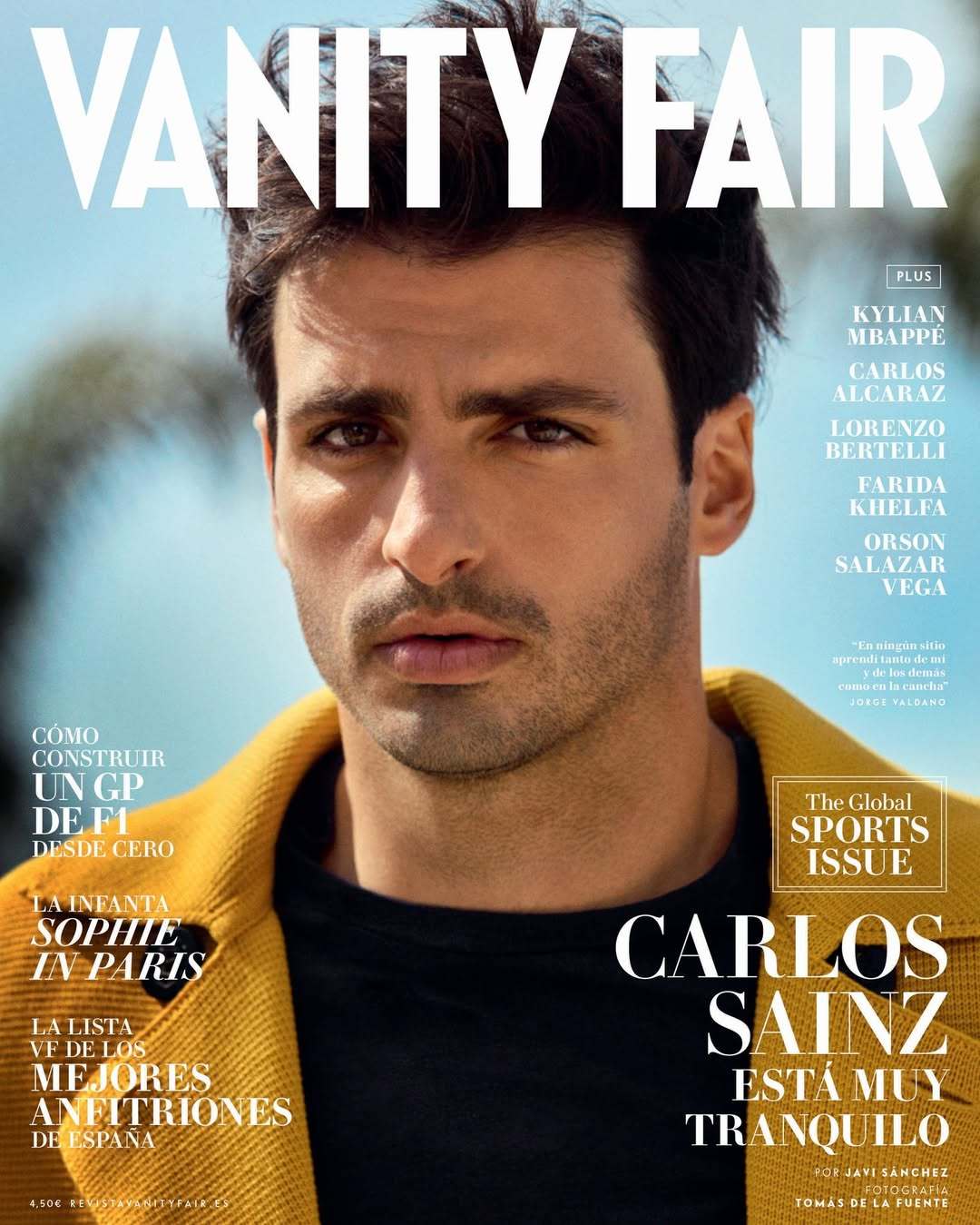 卡洛斯·塞恩斯登上西班牙版《名利场》封面6月3日起发售。📸vanityfair