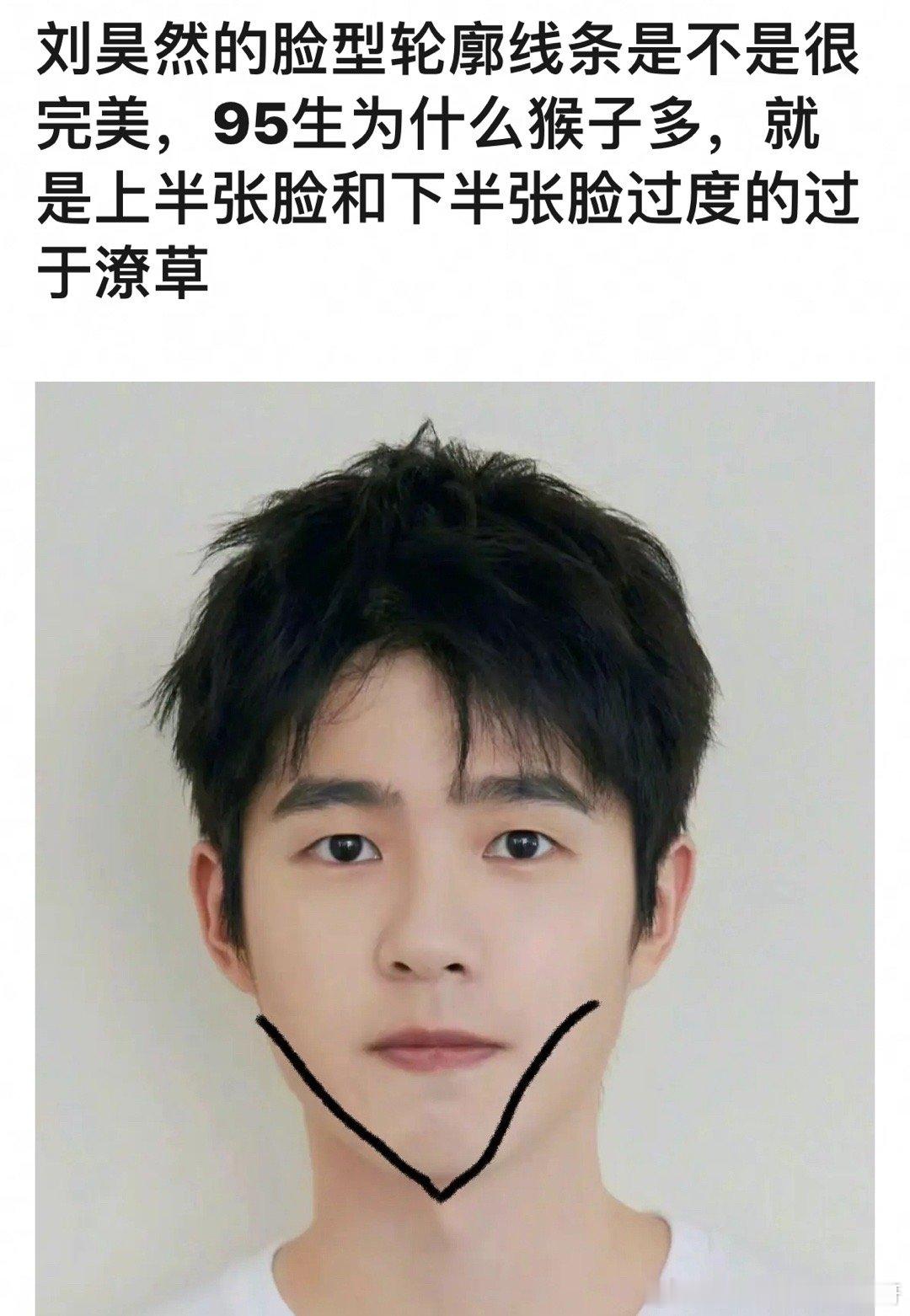刘昊然的脸型轮廓线条是不是很完美，眉骨和鼻子是真的很好看 ​​​