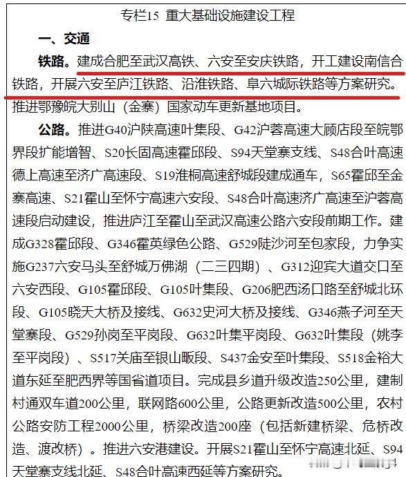 六安十五五铁路规划，合武高铁、六庆铁路、南信合高铁等列入

2026年8月19日