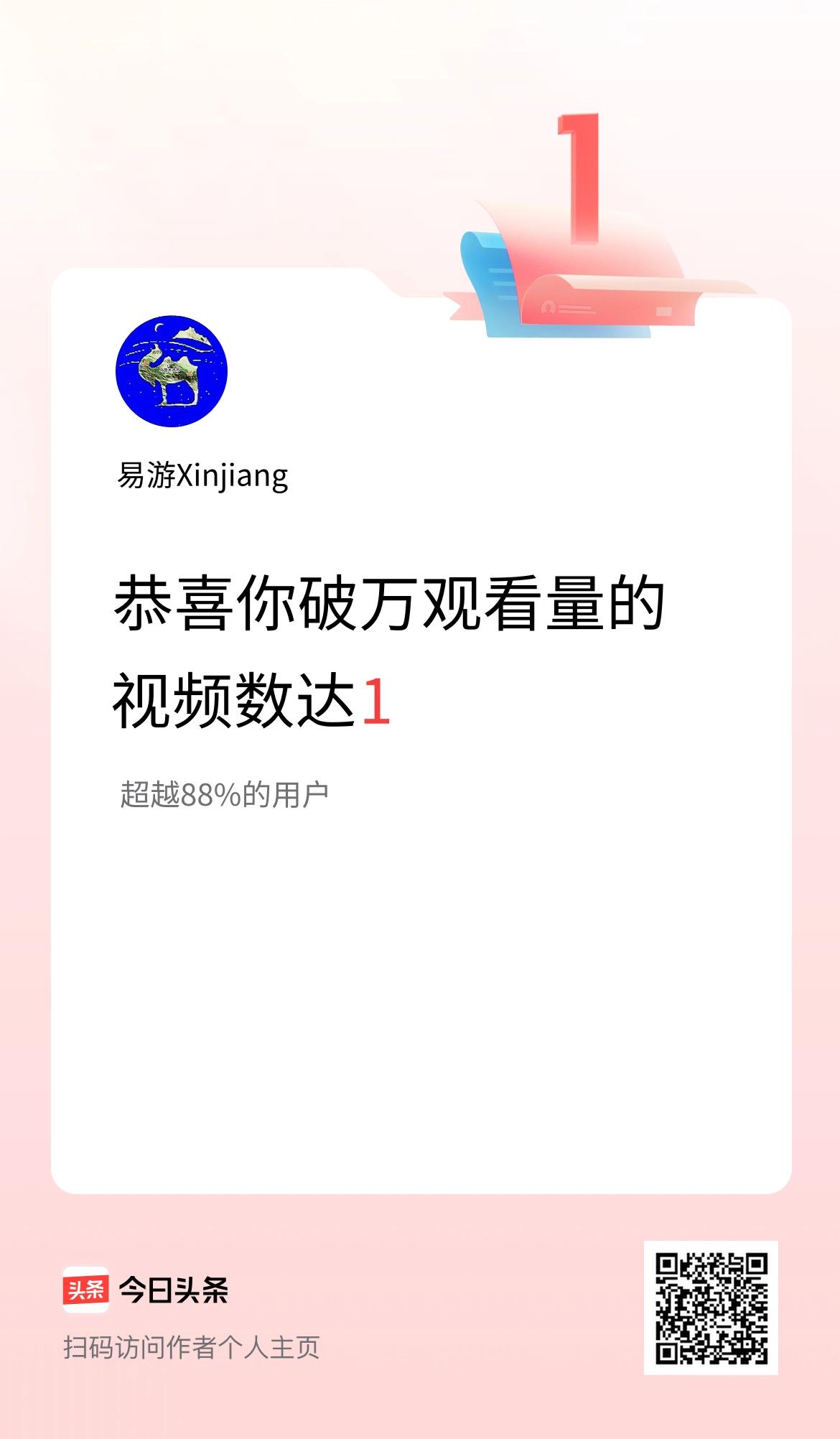 我在头条有1条视频播放量破万了！