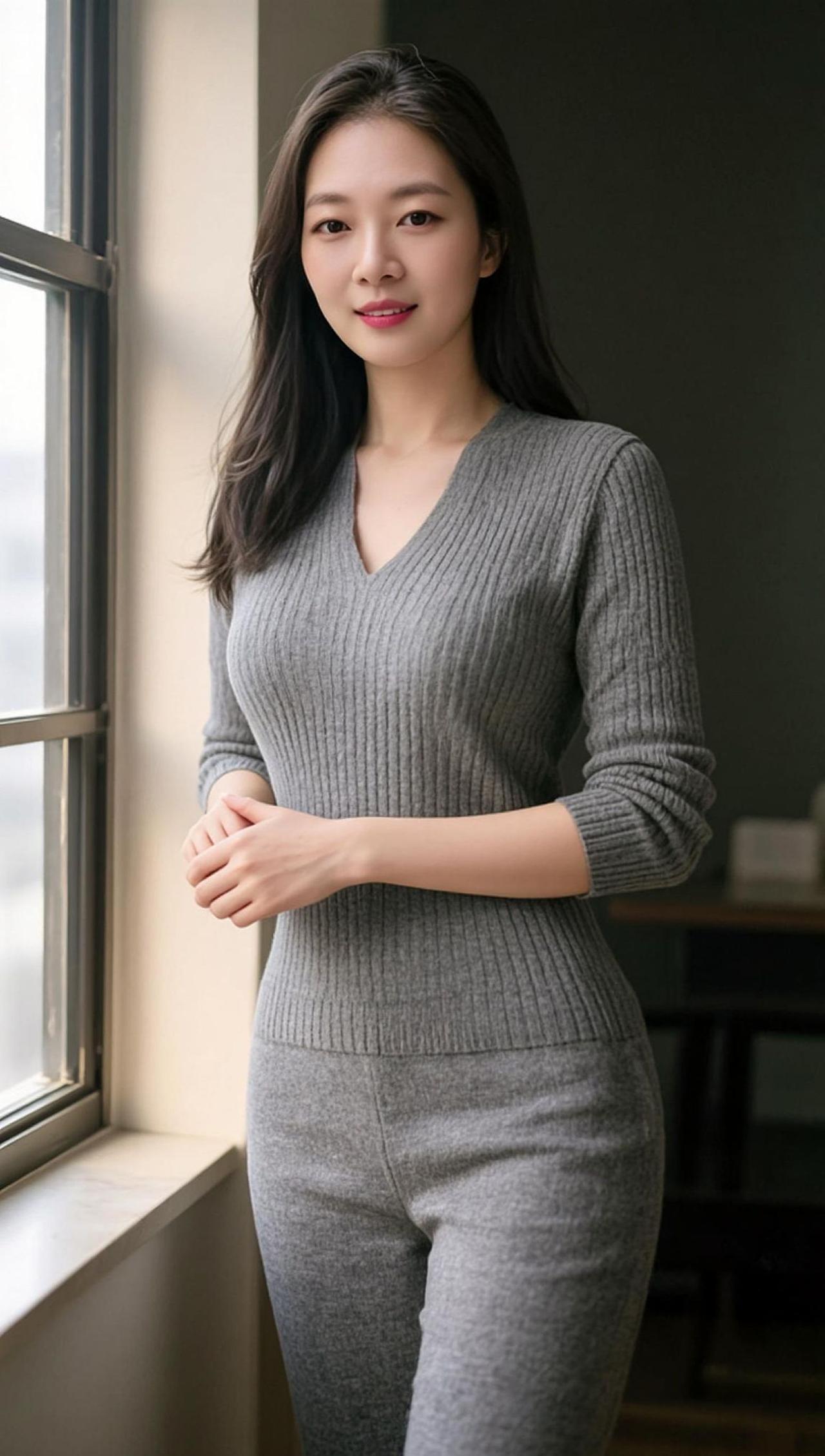 AI窗畔轻熟照 随拍穿搭颜值 甜系女孩