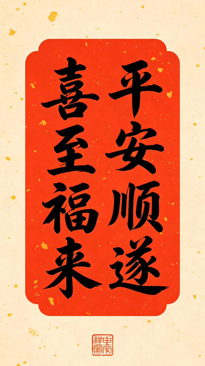 平安顺遂，喜至福来。
店中。