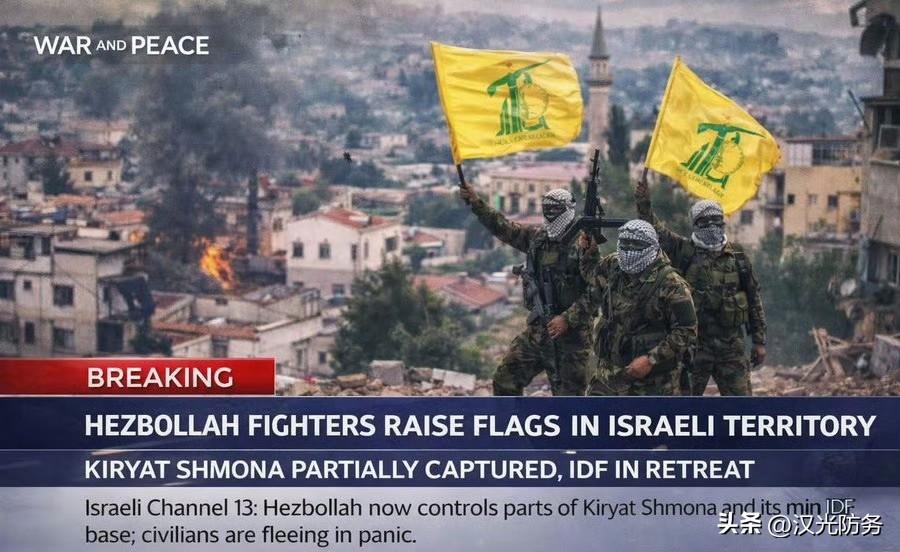 真主党武装在以色列领土上升起旗帜——基里亚特什莫纳部分被收复，以色列国防军撤退