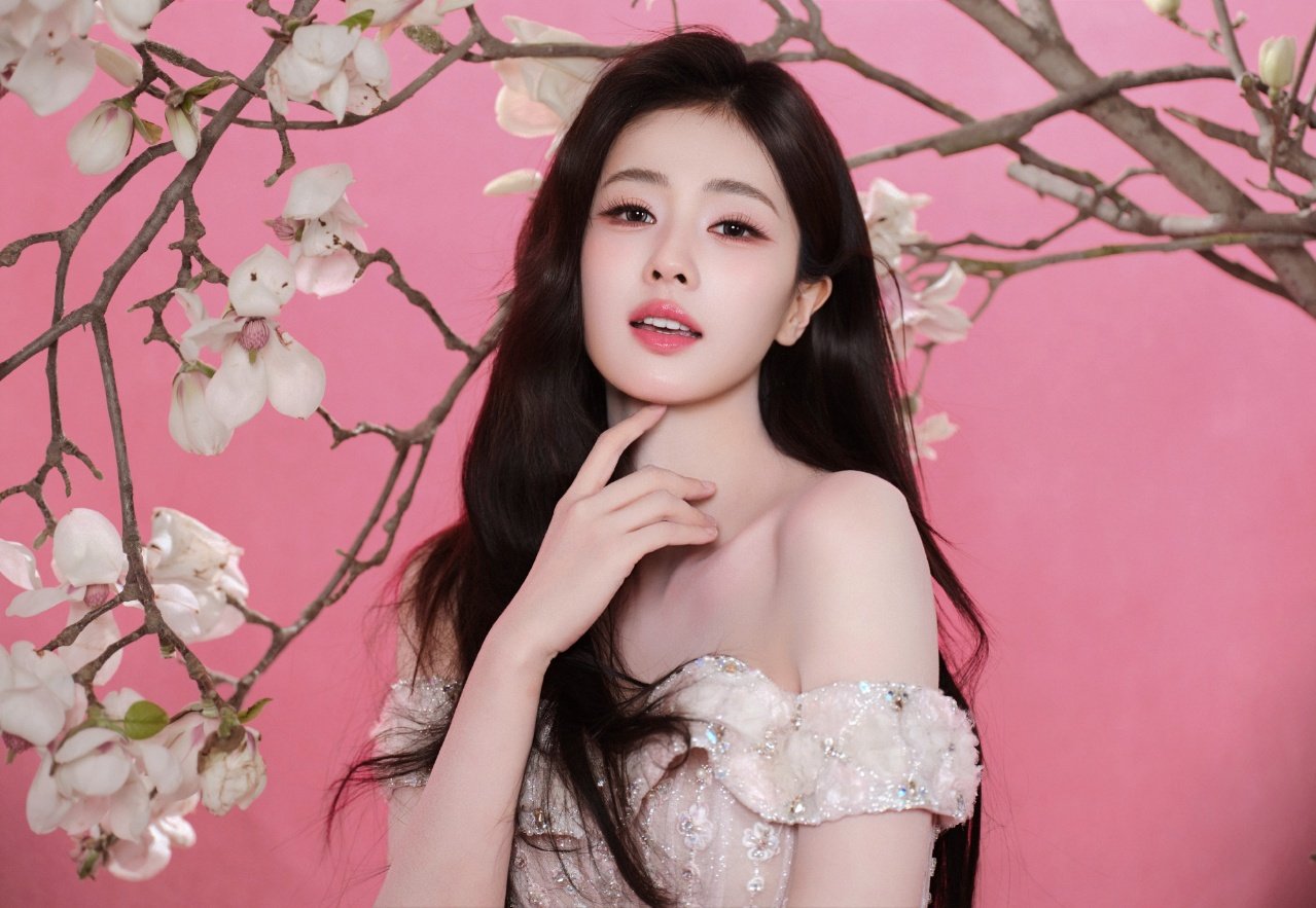 白鹿春日玉兰粉裙一袭粉裙适配满园玉兰，白鹿灵动柔美把春日氛围感拉满白鹿玉兰小花仙