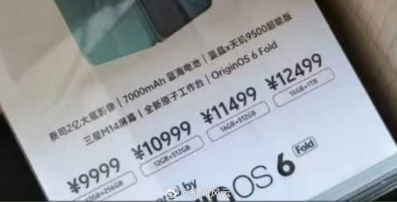 X Fold 6真定这个价，倒也不意外，存储狂飙 