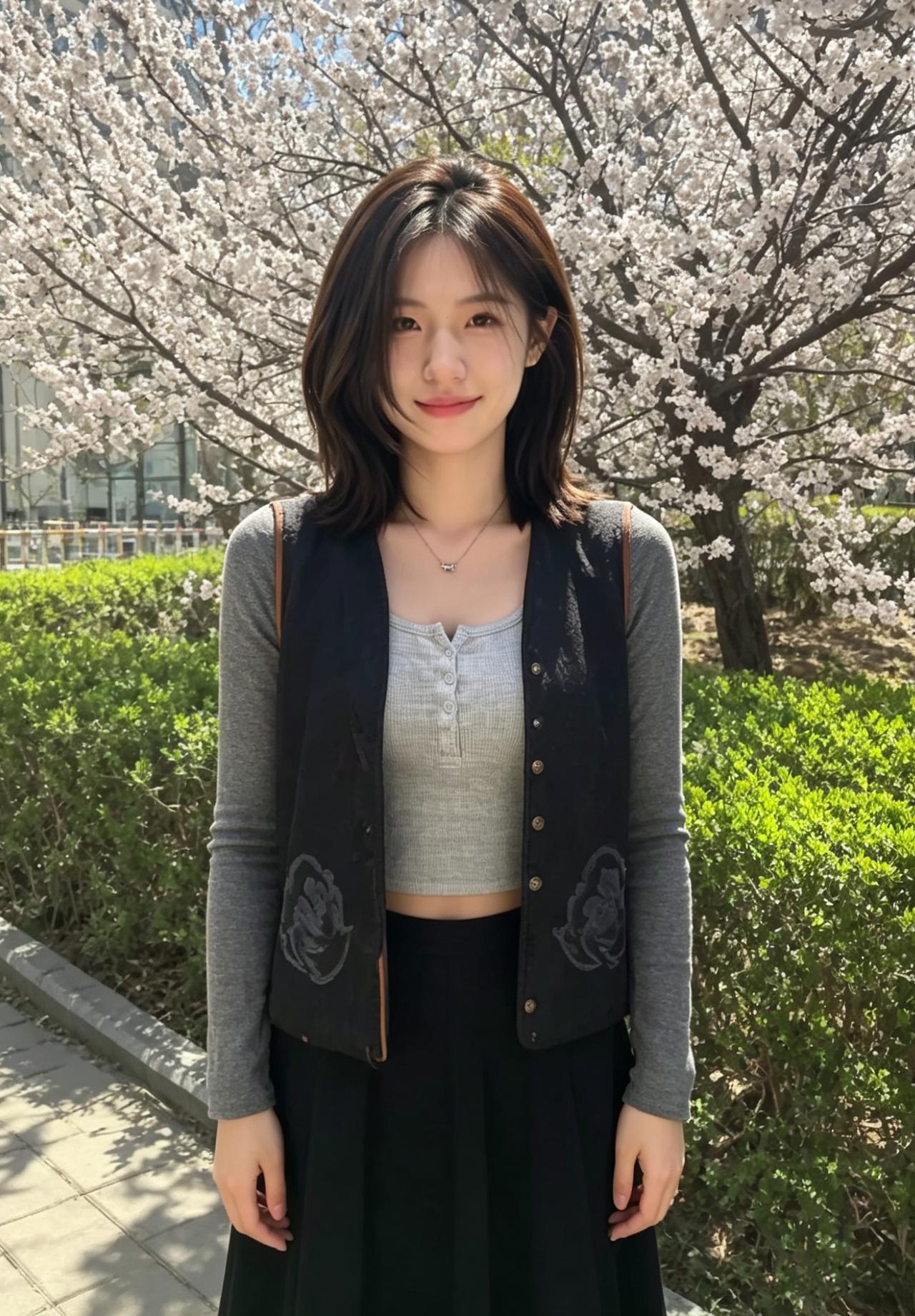 青春是藏不住的明艳
站在树下
便是一幅流动的风景图