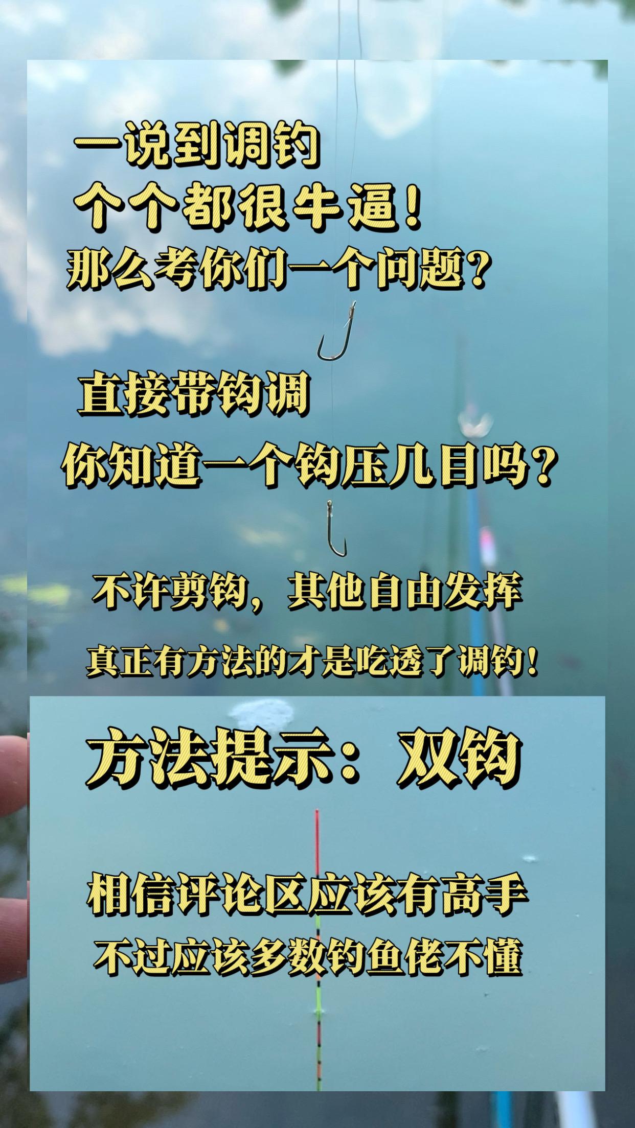钓鱼调钓的“试金石”钓鱼调钓，考验你的时侯到了