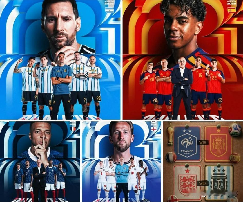 🥰 

2026年美加墨世界杯4强队伍今天正式出炉，由法国🇫🇷、西班牙🇪