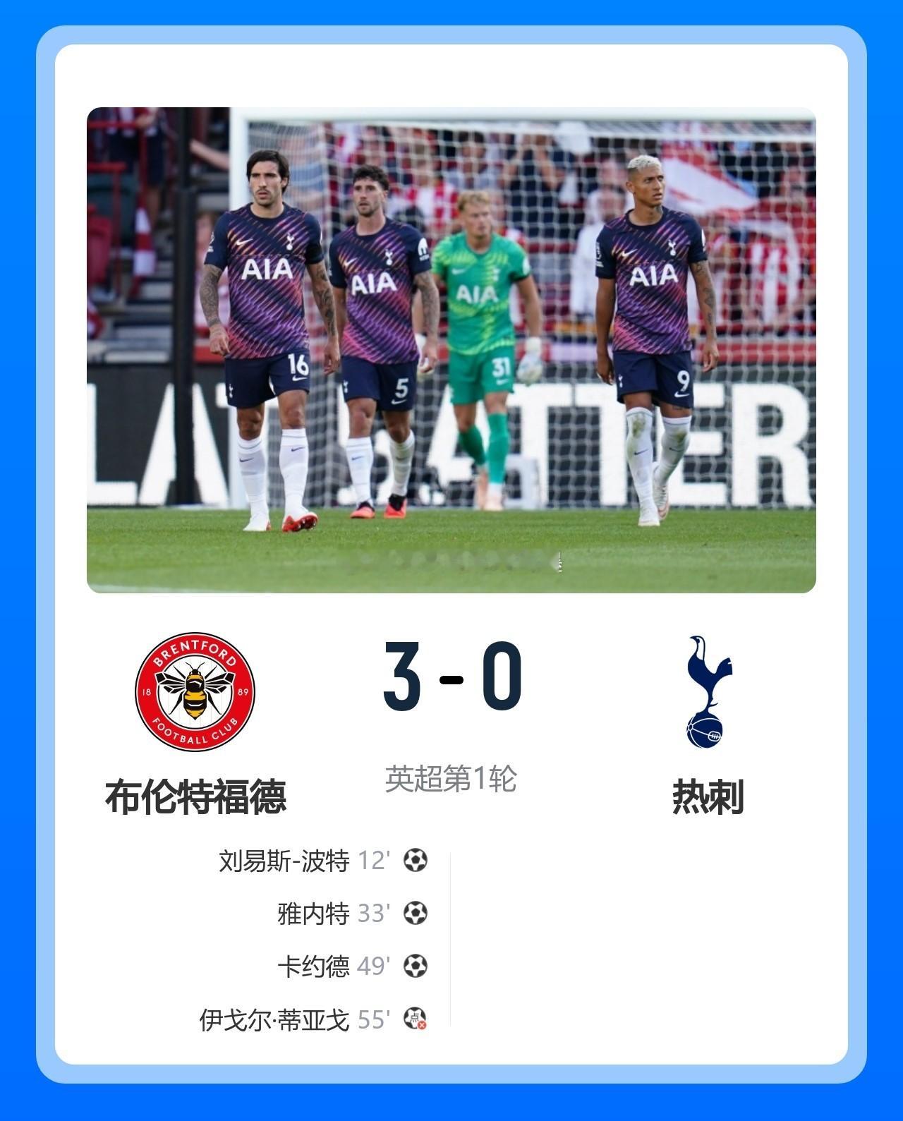 布伦特福德3-0热刺：伦敦德比惨案！小蜜蜂创历史首胜，热刺4亿豪阵集体梦游⚽ 英
