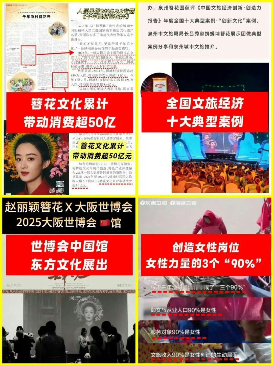 赵丽颖上城士簪花造型世界瑰宝赵丽颖上城士簪花造型又被当地文旅夸了，不仅带动消费就