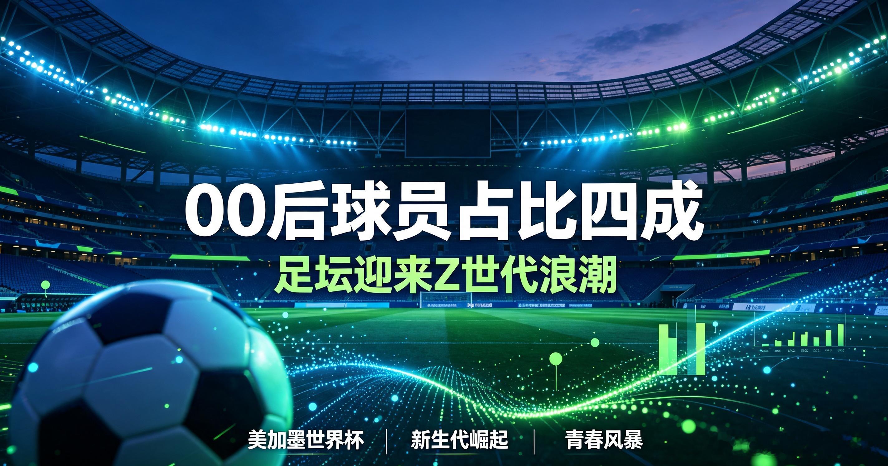 项数据统计显示，2026美加墨世界杯00后参赛球员占比达到四成，西班牙、英格兰等