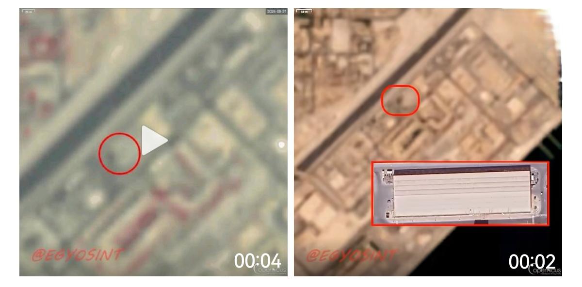 卫星图像显示，伊朗伊斯兰革命卫队使用无人机袭击了巴林境内的美国第五舰队基地。基地
