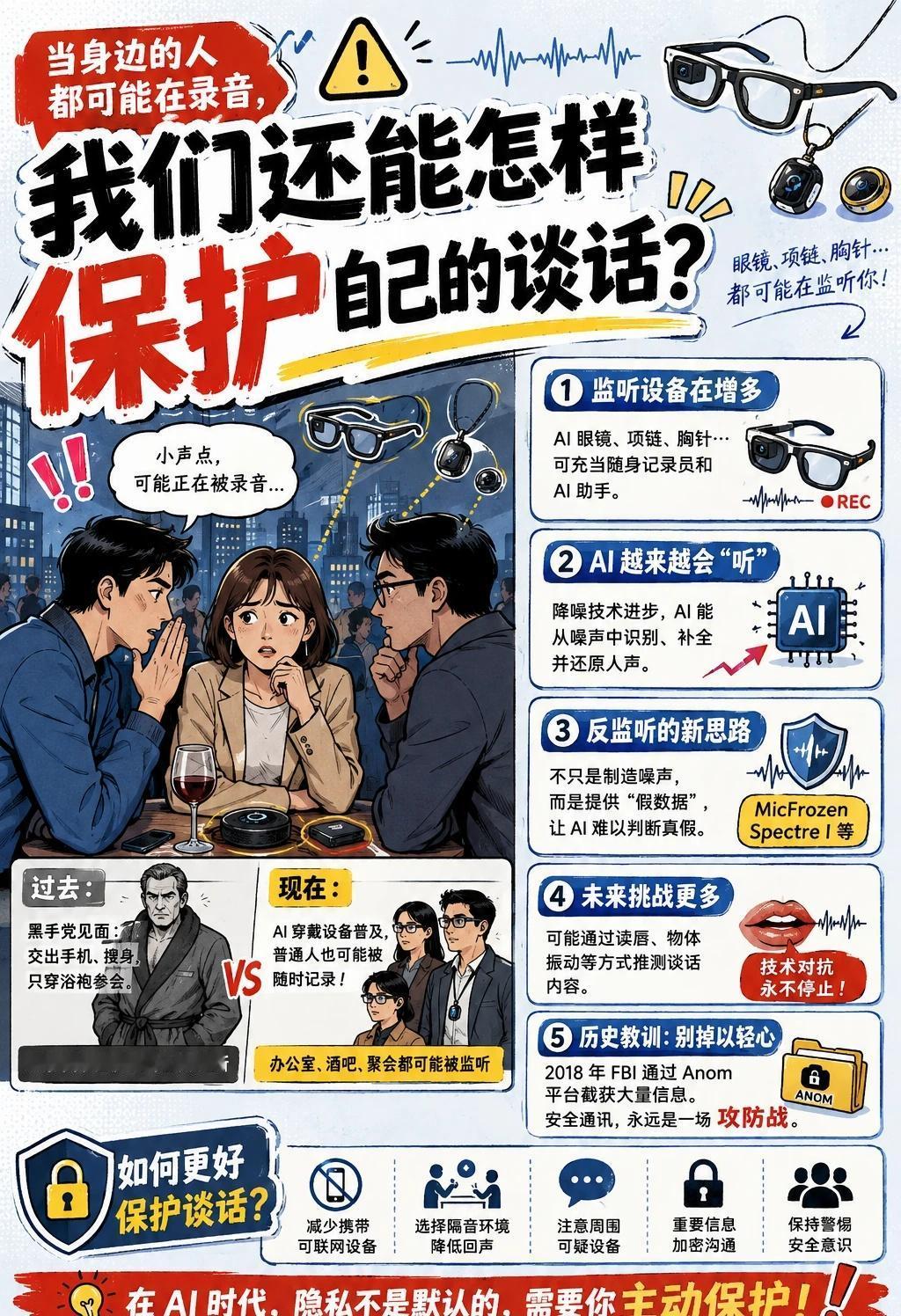 AI 时代，我们还能怎样保护自己的谈话？
当身边的人都可能在录音，我们还能怎样保