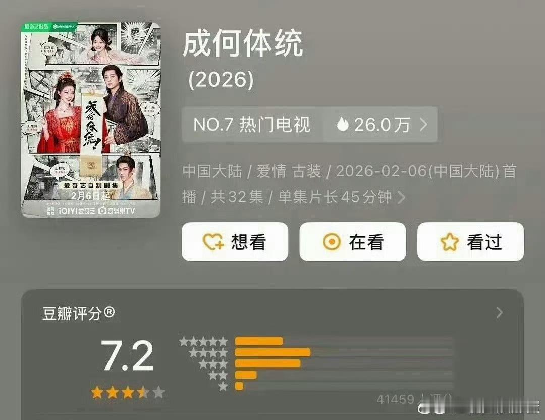 王楚然、丞磊《成何体统》db开分7.2，高了低了 