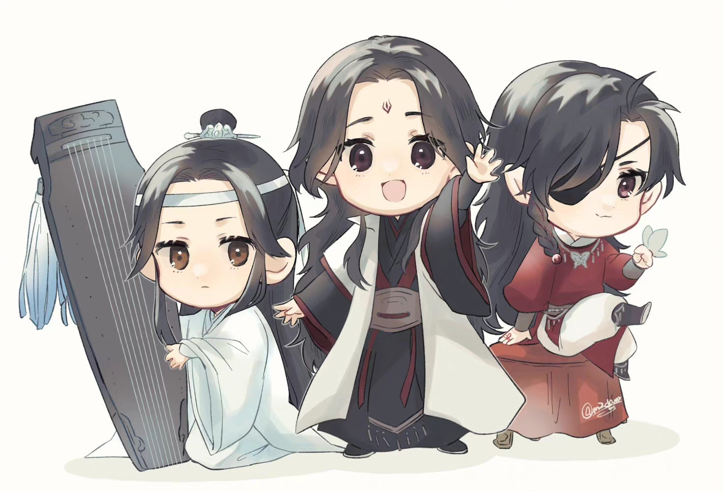 魔道祖师天官赐福 墨香家的崽崽们太可爱了！一整个萌化，好爱呀x:m2daxxx 