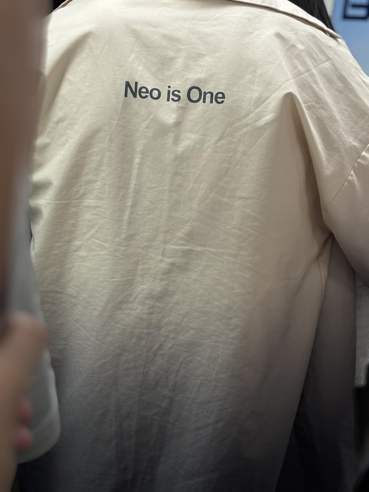 我最讨厌衣服上写一些无意义的英文，比如这个：这个人后背写的文字，感觉好奇怪，
N