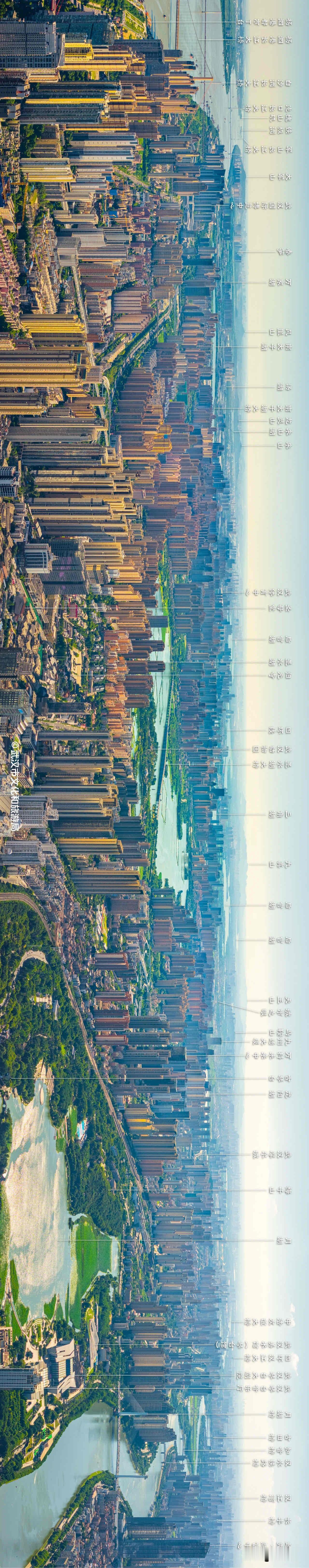 武汉市全景图，这视野也太好了吧，图源见水印……