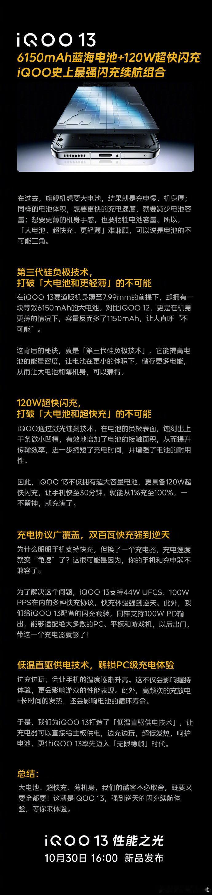 【iQOO 13 手机支持 44W  UFCS、100W PPS 等充电协议，配