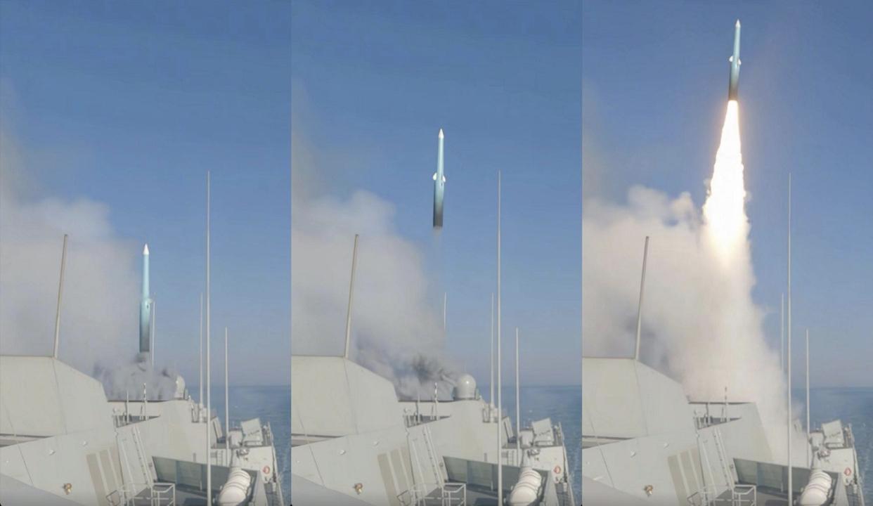 试射鹰击-20高超弹的055万吨大驱