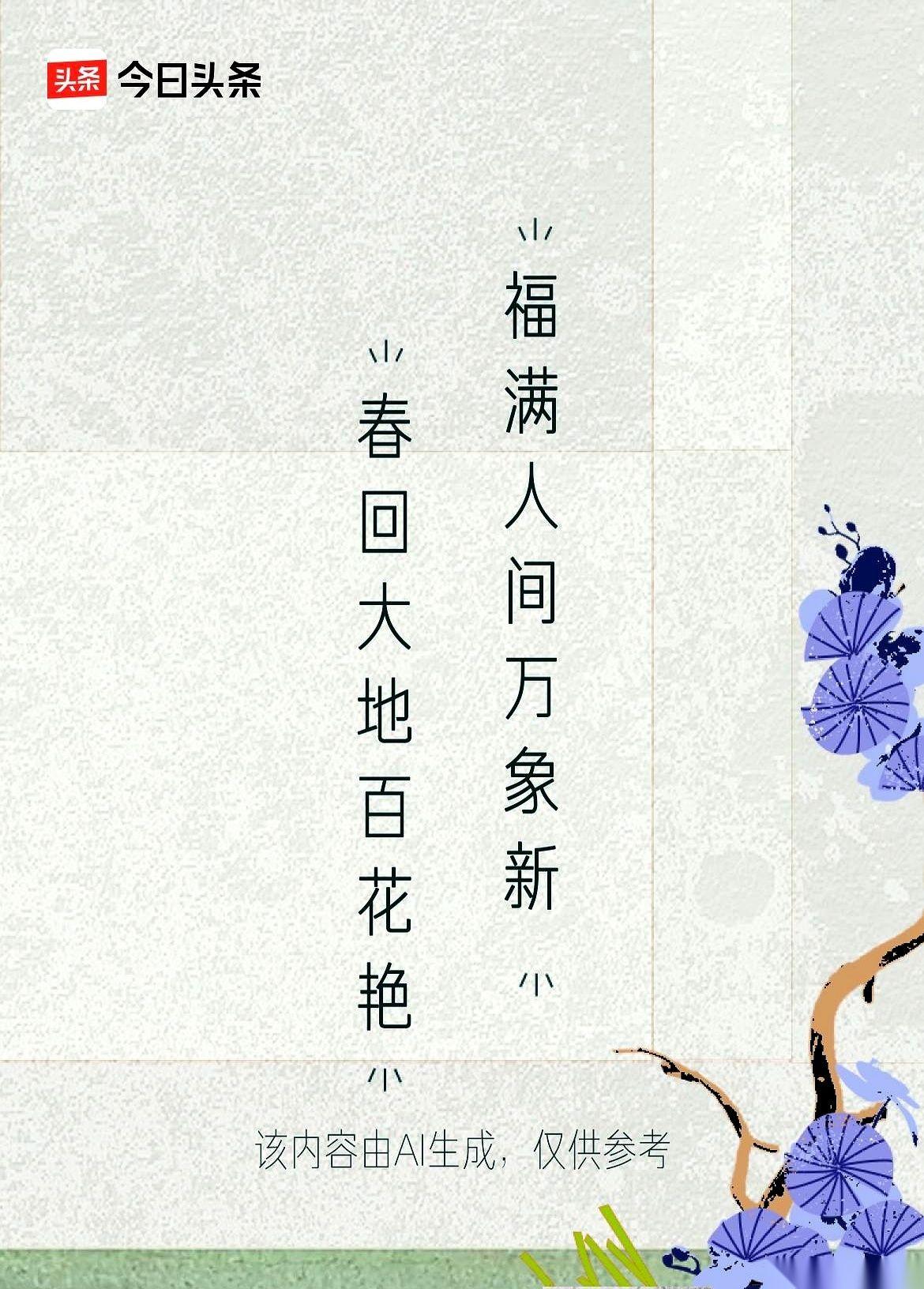 春回大地百花艳，福满人间万象新。
刷到这句，愣了好几秒。
不知道为什么，突然就有