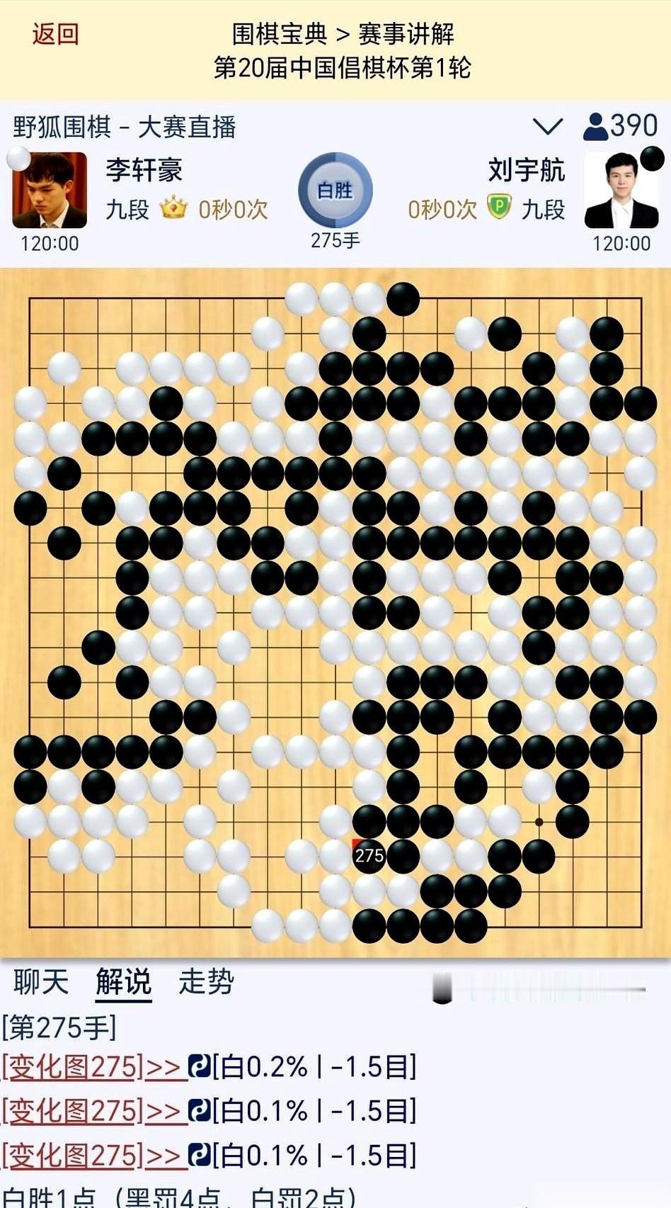 今天的第20届倡棋杯，李轩豪演了一场“死而复生”的戏码。
面对重庆队的队友刘宇航