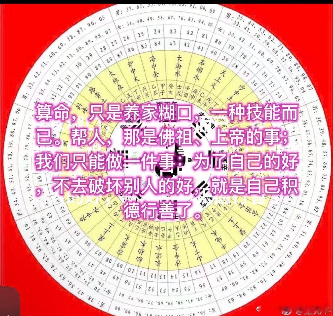 算命，只是养家糊口，一种技能而已。帮人，那是佛祖、上帝的事；我们只能做一件事：为